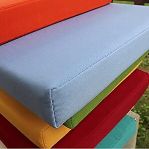 Hruile 2 3 Seater Garden Long Bench Cushion Pad Mat with Fixing Ties, 5cm Thick Bench Seat Cushion Pad, Waterproof Seat Pad for Outdoor Patio Furniture Swing Chair, Blue, 60x30cm