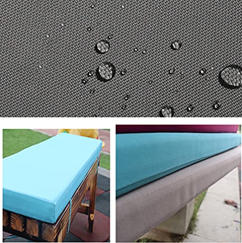 Hruile 2 3 Seater Garden Long Bench Cushion Pad Mat with Fixing Ties, 5cm Thick Bench Seat Cushion Pad, Waterproof Seat Pad for Outdoor Patio Furniture Swing Chair, Blue, 60x30cm