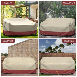 【Upgraded】 Heavy Duty 600D Patio Furniture Sofa Covers, U-COMSO 2-Seater Outdoor Furniture Cover Waterproof for Sofa Loveseat Couch (60" W×34" D×30" H)