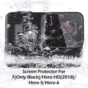 [4Pcs] Diruite Screen Protector for GoPro Hero 7(Only Black)/Hero HD(2018)/Hero 6/Hero 5, Ultrathin Clear Tempered Glass Screen Protector for GoPro Hero 7 Black