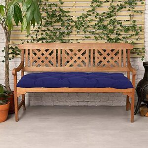 HOTBEST Patio Bench Cushion, Garden Swing Cushion Indoor Outdoor Soft Tatami Floor Seat Pads Non-Slip Universal Lounger Chair Mat Wicker Chair Pads with Ties (Navy Blue, 39 x 20 Inch)