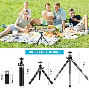 Mini Tripod for Webcam and Phone, Metal Extendable Webcam Stand with Phone Holder, Tripod for Webcam