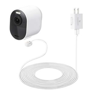 25ft/7.6m Weatherproof Outdoor Charging Cable with Quick Charge Adapter - Compatible with Arlo Ultra/Ultra 2/Pro 3/Pro 4 - White (NOT Compatible with Arlo Essential Spotlight Camera)