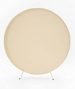 harfirbe 6.5 ft round backdrop cover solid color round backdrop baby shower peach color background birthday party decoration