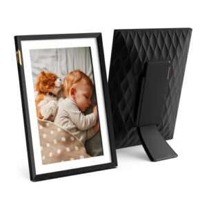 nixplay 10.1 inch touch screen smart digital picture frame with wifi (w10p) – black classic matte – unlimited cloud photo storage – share photos and videos instantly via email or app – preload content