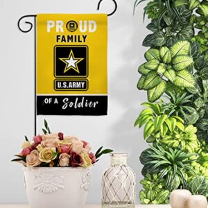 Breeze Decor Proud Family Soldier Garden Flag Armed Forces United State American Military Veteran Retire Official House Decoration Banner Small Yard Gift Double-Sided, Made in USA, Yellow/Black