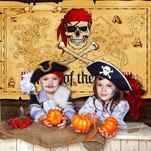 Pirate Party Photography Backdrop Pirate Treasure Map Backdrop Background Pirate Nautical Theme Wall Hanging Tapestry Decoration for Kids Pirate Birthday Party Photo Booth Props Supplies