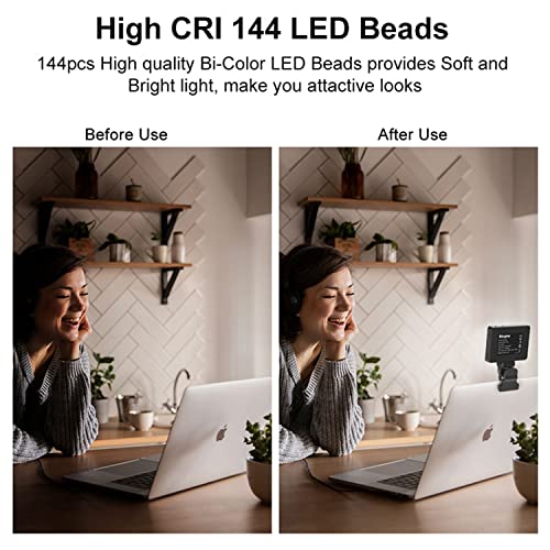 King Ma Video Conferencing Lighting, 3 Light Modes Portable LED Clip Light for Webcam Lighting, Zoom Call Lighting Video Selfie Light for Remote Working Distance Learning Live Streaming Makeup