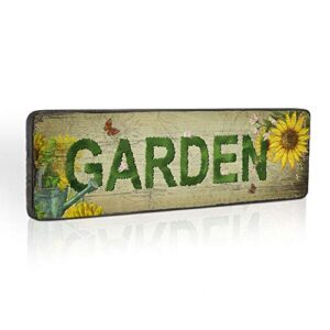 Garden Themed Decorative Signs Vintage Wood Hanging Sign Outdoor Garden Decor Plaques Patio Deck Porch Yard Art Decoration by 16''x5''