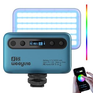 portable rgb led photography light panel, app remote 5w full color streaming light for streamers video photography youtube tiktok vlog