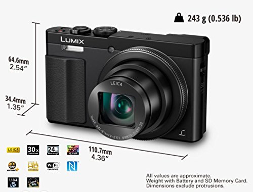 Panasonic LUMIX DC-ZS70S, 20.3 Megapixel, 4K Digital Camera, Touch Enabled 3-inch 180 Degree Flip-front Display, 30X LEICA DC VARIO-ELMAR Lens, WiFi (Silver)