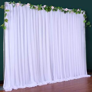 White Tulle Backdrop Curtain for Wedding,Baby Shower,Parties Backdrop Drape Curtain for Photography, Bridal Stage,Videos 10 ft x 7 ft