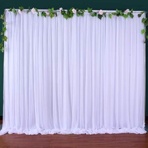 White Tulle Backdrop Curtain for Wedding,Baby Shower,Parties Backdrop Drape Curtain for Photography, Bridal Stage,Videos 10 ft x 7 ft