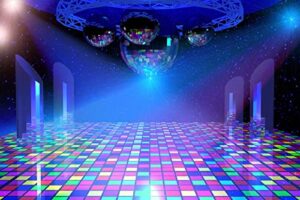 beleco disco party backdrop 7x5ft fabric vintage 70s 80s 90s disco ball stage backdrop night club neon music birthday backdrop disco theme party decorations let’s glow crazy backdrop studio props