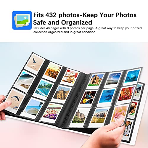 432 Pockets Photo Album for Fujifilm Instax Mini Camera, Polaroid Camera, for Fujifilm Instax Mini 11 12 9 40 Evo Liplay 8 7+ Instant Camera, Photo Album for Polaroid Kodak HP Zink 2x3" Photo (White)