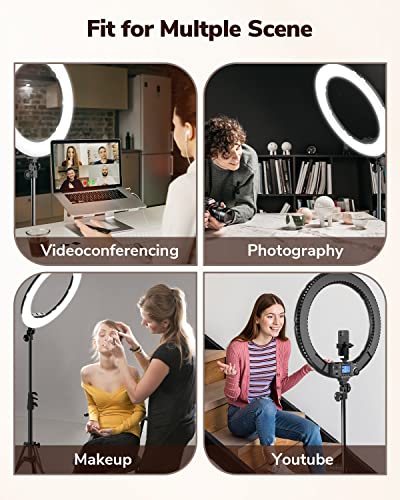 Pixel 18" Ring Light with Stand and Wireless Remote, Light Ring with iPad Holder/Phone Holder/Selfie Remote/Carrying Bag, 60W 3000-5800K CRI≥97 Circle Light for YouTube, TikTok, Self-Portrait