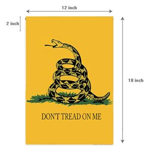 Embroidered Dont Tread on Me Gadsden Garden Flag 12x18 Double Sided 100% Heavy Duty Nylon 2ply Tea Party Rattlesnake Garden Yard Flags Banner for Outdoor Decor,Fade Resistant,Waterproof