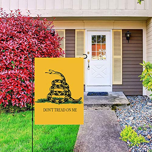 Embroidered Dont Tread on Me Gadsden Garden Flag 12x18 Double Sided 100% Heavy Duty Nylon 2ply Tea Party Rattlesnake Garden Yard Flags Banner for Outdoor Decor,Fade Resistant,Waterproof