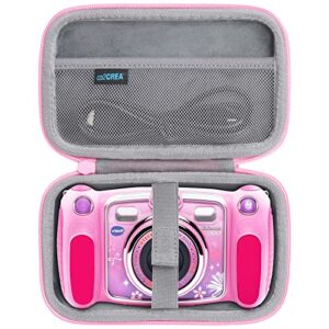 co2crea hard case replacement for vtech kidizoom duo / duo dx / duo deluxe / twist / pix / pix plus selfie camera (pink case)