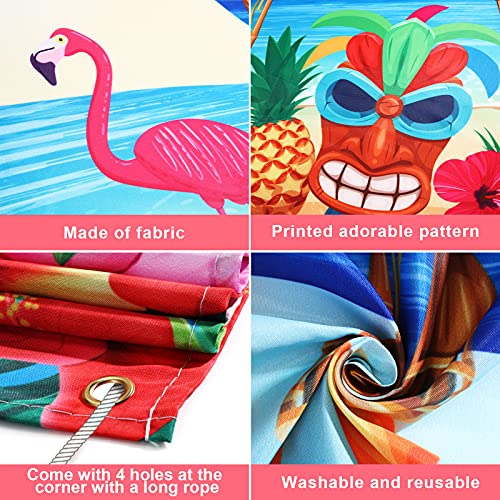 Hawaiian Aloha Party Decoration, Extra Large Summer Luau Beach Party Banner Backdrop Background Photography for Birthday Musical Party Baby Shower Tropical Tiki Themed Decoration, 72.8 x 43.3 Inch