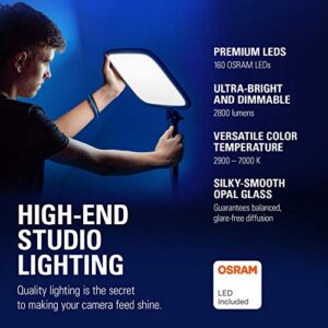 Elgato Key Light - Professional 2800 lumens Studio Light with desk clamp for Streaming, Recording and Video Conferencing, Temperature and Brightness app-adjustable on Mac, PC, iOS, Android