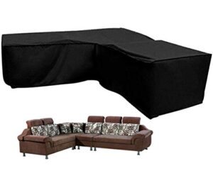 silvotek l shaped garden furniture covers – protective cover for corner sofa with durable hem cord, 210d l shaped outdoor sofa cover l shaped patio couch cover (l shape 79″×106″×35.4″)