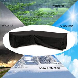 Silvotek L Shaped Garden Furniture Covers - Protective Cover for Corner Sofa with Durable Hem Cord, 210D L Shaped Outdoor Sofa Cover L Shaped Patio Couch Cover (L Shape 79"×106"×35.4")