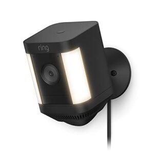 introducing ring spotlight cam plus, plug-in | two-way talk, color night vision, and security siren (2022 release) – black