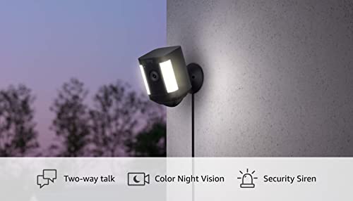 Introducing Ring Spotlight Cam Plus, Plug-in | Two-Way Talk, Color Night Vision, and Security Siren (2022 release) - Black