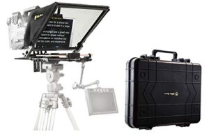 glide gear tmp 750 17″ professional video camera tablet teleprompter 70/30 beam splitting glass with hard protective carry case