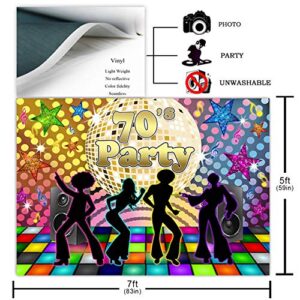 Avezano Back to 70s Party Backdrop for Adults Disco Party Decorations 1970's Retro Disco Ball Let's Glow Crazy Neon Dance Night Photoshoot Photo Booth Photography Background (7x5ft)