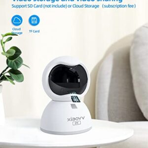 XIAOVV Home Security Cameras,2k 360 Degree 2.4ghz WiFi Security Camera,Privacy Mode,Night Vision Indoor Pet Camera with Alarm Push Phone app,SD&Cloud Storage