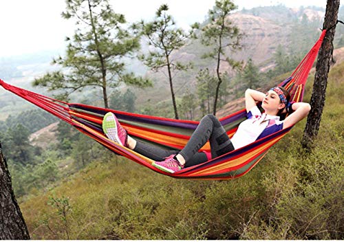 E KAINI Outdoor Garden Camping Hammock,Portable Hammock for Patio Yard Garden Backyard Porch Travel (260x150cm/Red)