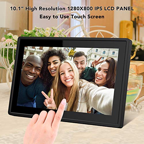 Feelcare 10.1 Inch 16GB Smart WiFi Digital Picture Frame, Send Photos or Small Videos from Anywhere, Touch Screen, 800x1280 IPS LCD Panel, Portrait and Landscape(Black)