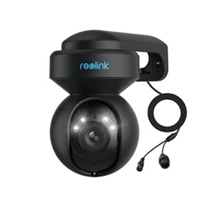 reolink ptz camera outdoor, 5mp hd wifi camera for home security, 2.4/5 ghz wifi, auto tracking, 3x optical zoom, smart person/vehicle detection, color night vision with spotlights, e1 outdoor