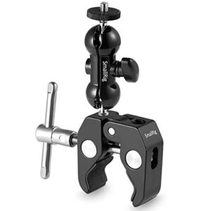 SMALLRIG Super Camera Clamp Mount, Double Ball Head Adapter, Fence Desk Table Mount for Ronin-M/Insta360/Gopro, Ball Head - 1138