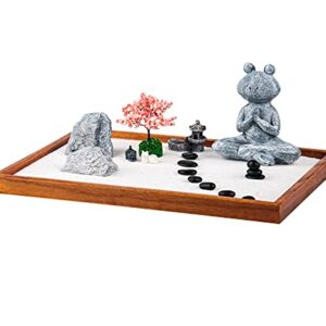 Zen Garden for Desk Jardin Zen Garden Kit Min Zen Garden Accessories Frog-Shaped 14 x 10 inch