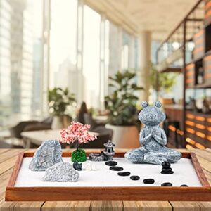 Zen Garden for Desk Jardin Zen Garden Kit Min Zen Garden Accessories Frog-Shaped 14 x 10 inch