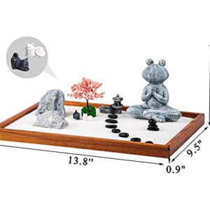 Zen Garden for Desk Jardin Zen Garden Kit Min Zen Garden Accessories Frog-Shaped 14 x 10 inch