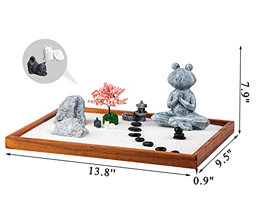 Zen Garden for Desk Jardin Zen Garden Kit Min Zen Garden Accessories Frog-Shaped 14 x 10 inch