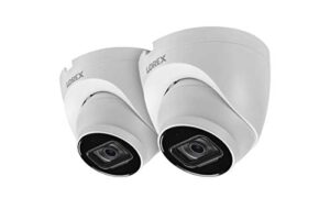 lorex technology lorex e841cd-e indooroutdoor 4k ultra hd security ip dome camera, 2.8mm, 130ft night vision, color night vision, audio, white (2 pack) e841cd-2pk