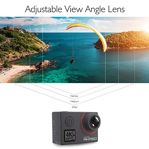 AKASO V50 Elite 4K60fps Touch Screen WiFi Action Camera Voice Control EIS Web Camera 131 feet Waterproof Camera Adjustable View Angle 8X Zoom Remote Control Sports Camera with Helmet Accessories Kit