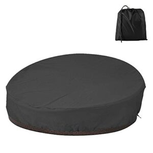 bullstar patio round daybed cover 90 inch, outdoor garden furniture cover heavy duty oxford fabric day bed sofa cover waterproof uv & weather resistant