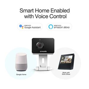 Zmodo Mini Pro -WiFi Indoor Camera for Home Security, 1080p HD Smart IP Cam with Night Vision, 2-Way Audio, AI-powered Motion Detection, Phone App, Pet Camera- Works with Alexa and Google