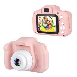 dartwood 1080p digital camera for kids with 2.0” color display screen & micro-sd card slot for children – 32gb sd card included (pink)