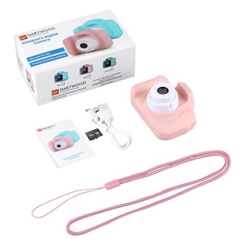 Dartwood 1080p Digital Camera for Kids with 2.0” Color Display Screen & Micro-SD Card Slot for Children - 32GB SD Card Included (Pink)