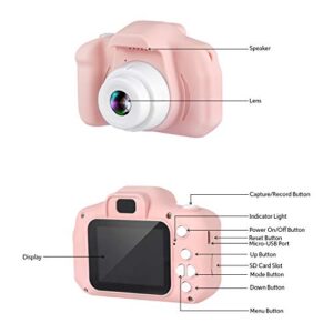 Dartwood 1080p Digital Camera for Kids with 2.0” Color Display Screen & Micro-SD Card Slot for Children - 32GB SD Card Included (Pink)