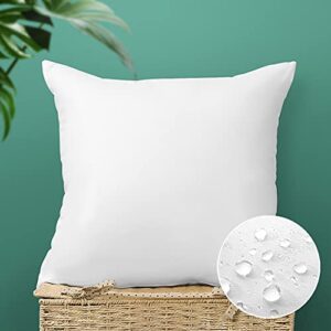 otostar outdoor throw pillow inserts – pack of 1 water resistant cushion inner pads for patio garden coffee house decorative waterproof pillow inserts 16×16 inch -white