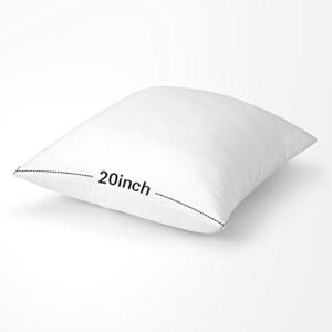 OTOSTAR Outdoor Throw Pillow Inserts - Pack of 1 Water Resistant Cushion Inner Pads for Patio Garden Coffee House Decorative Waterproof Pillow Inserts 16x16 Inch -White