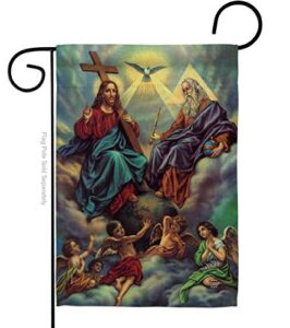 ornament collection the holy trinity garden flag religious faith hope grace peace dove christian religion easter house decoration banner small yard gift double-sided, made in usa
